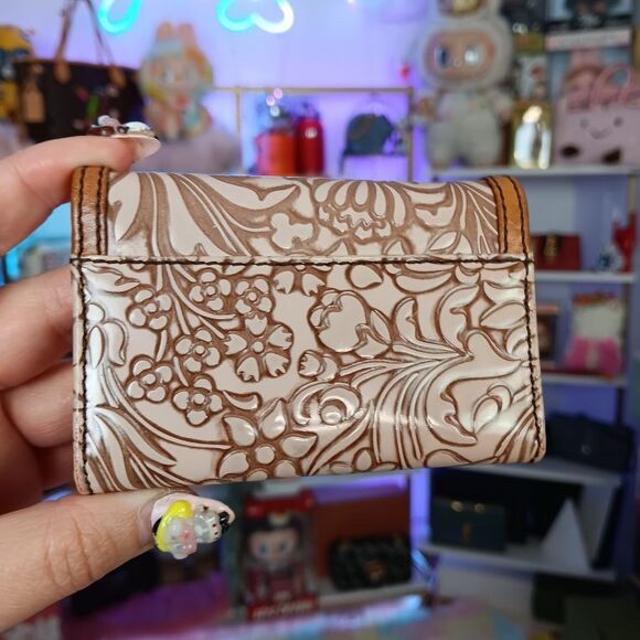 Rare Miu Miu Vintage Brown Floral Boho Key Case Wallet - Picture 3 of 7